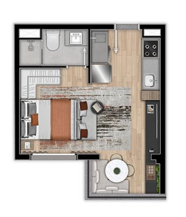 Imagem Imóvel com 1 Quarto à Venda, 28 m² em Brooklin Paulista - São Paulo Imagem Imóvel com 1 Quarto à Venda, 28 m² em Brooklin Paulista - São Paulo