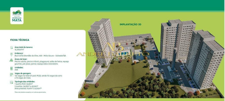 Imagem Apartamento com 2 Quartos à Venda, 40 m² em Sussuarana - Salvador