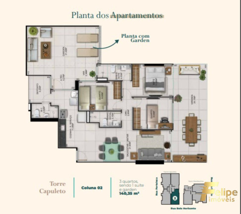 Imagem Imóvel com 3 Quartos à Venda, 125 m² em Itapuã - Vila Velha