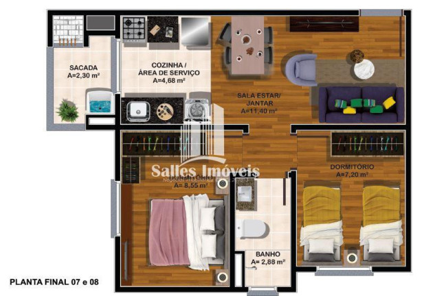 Imagem Apartamento com 2 Quartos à Venda, 45 m² em Nossa Sra Das Graças - Caxias Do Sul Imagem Apartamento com 2 Quartos à Venda, 45 m² em Nossa Sra Das Graças - Caxias Do Sul