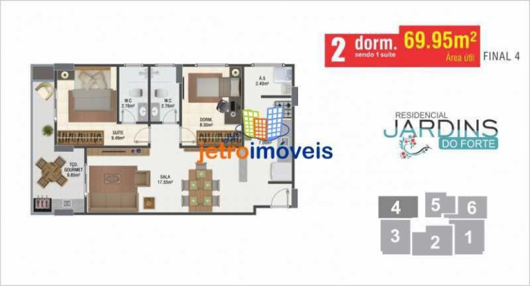Imagem Apartamento à Venda, 54 m² em Canto Do Forte - Praia Grande