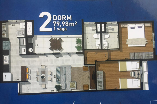 Imagem Apartamento com 3 Quartos à Venda, 107 m² em Centro