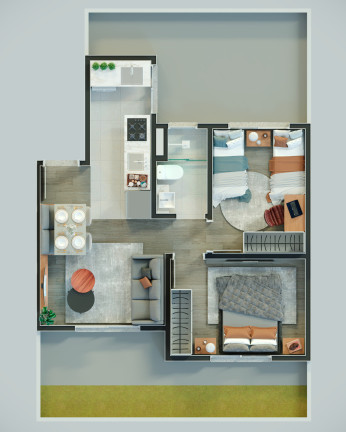 Imagem Imóvel com 2 Quartos à Venda, 40 m² em Chapéu Do Sol - Porto Alegre Imagem Imóvel com 2 Quartos à Venda, 40 m² em Chapéu Do Sol - Porto Alegre
