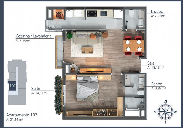 Imagem Apartamento com 1 Quarto à Venda, 38 m² em Moura - Gramado Imagem Apartamento com 1 Quarto à Venda, 38 m² em Moura - Gramado