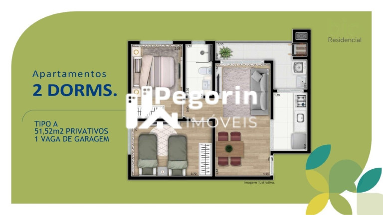 Imagem Apartamento com 2 Quartos à Venda, 52 m² em Xaxim - Curitiba