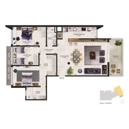 Imagem Apartamento com 2 Quartos à Venda, 83 m² em Praia Grande - Torres