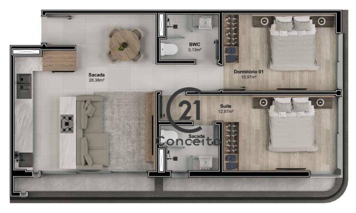 Imagem Apartamento com 2 Quartos à Venda, 77 m² em Estreito - Florianópolis
