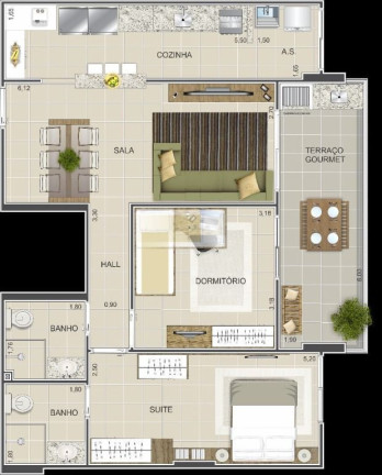 Imagem Apartamento com 2 Quartos à Venda, 81 m² em Vila Guilhermina - Praia Grande