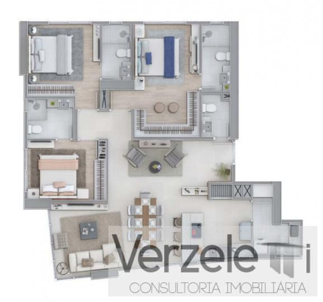 Imagem Apartamento com 3 Quartos para Temporada, 126 m² em Centro - Balneário Camboriú