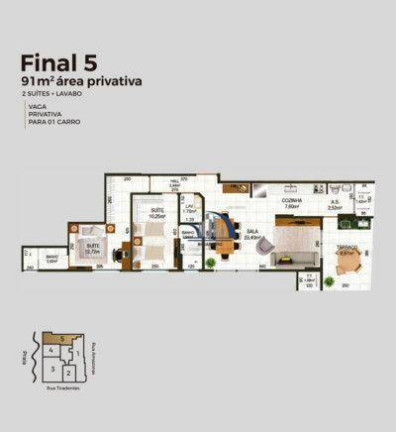 Imagem Apartamento com 2 Quartos à Venda, 123 m² em Canto Do Forte - Praia Grande