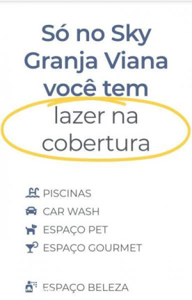 Imagem Apartamento com 2 Quartos à Venda, 67 m² em Sky Granja Viana - Programa Casa Verde Amarela - Cotia Imagem Apartamento com 2 Quartos à Venda, 67 m² em Sky Granja Viana - Programa Casa Verde Amarela - Cotia
