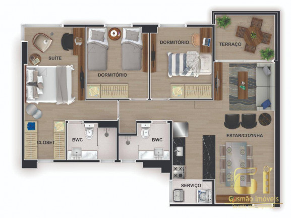 Imagem Apartamento com 3 Quartos à Venda, 79 m² em Capim Macio - Natal