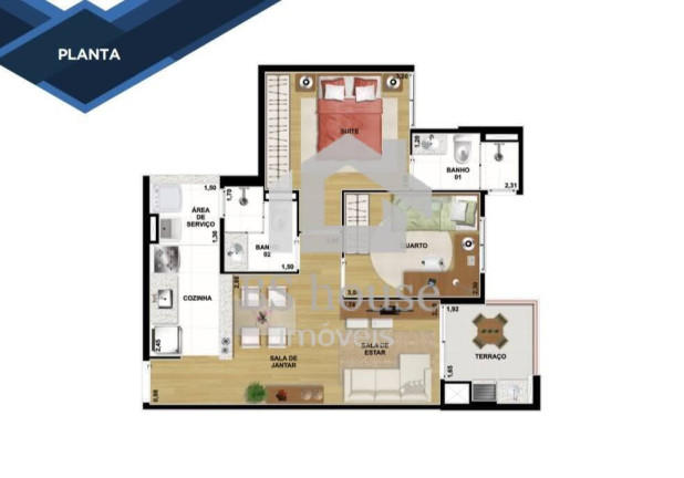 Imagem Apartamento com 2 Quartos à Venda, 53 m² em Vila Tibiriça - Santo André