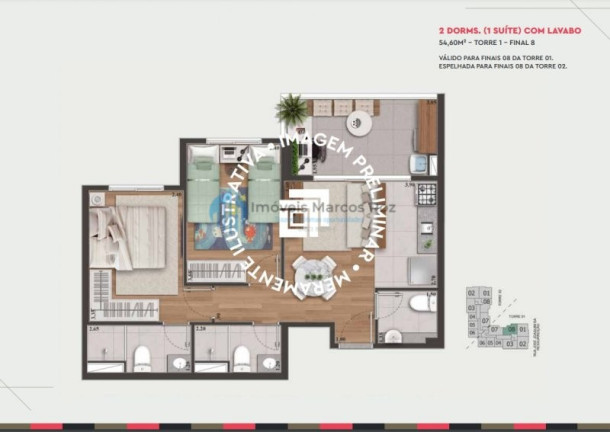 Imagem Apartamento com 1 Quarto à Venda, 28 m² em Presidente Altino - Osasco