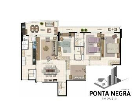 Imagem Apartamento com 3 Quartos à Venda, 152 m² em Ponta Negra - Manaus Imagem Apartamento com 3 Quartos à Venda, 152 m² em Ponta Negra - Manaus