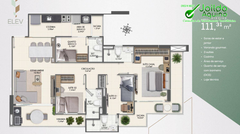 Imagem Apartamento com 3 Quartos à Venda, 105 m² em Benfica - Fortaleza