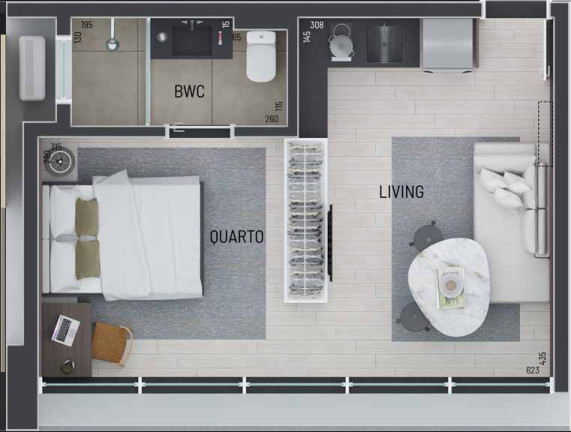 Imagem Imóvel com 1 Quarto à Venda, 30 m² em Campo Comprido - Curitiba