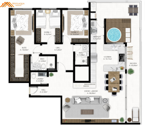Imagem Apartamento com 1 Quarto à Venda, 62 m² em Praia Da Vila - Imbituba