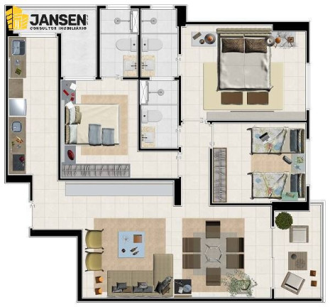 Imagem Apartamento com 3 Quartos à Venda, 89 m² em Bessa - João Pessoa