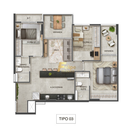 Imagem Imóvel com 3 Quartos à Venda, 73 m² em Praia De Itaparica - Vila Velha