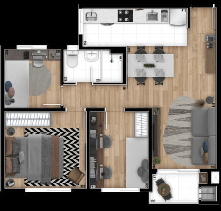 Imagem Apartamento com 3 Quartos à Venda, 59 m² em Campo Comprido - Curitiba