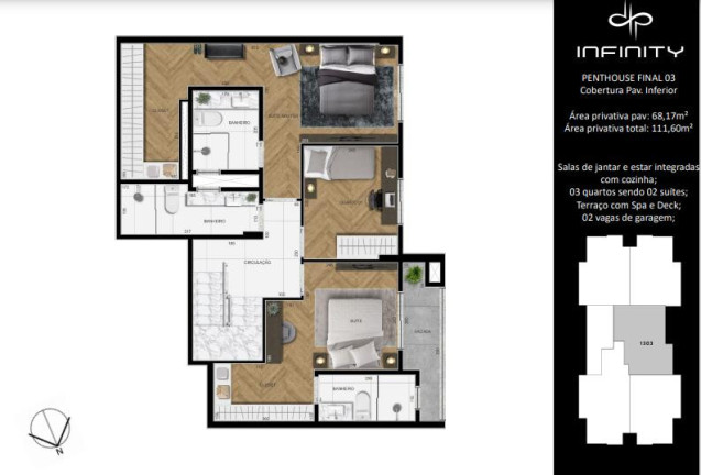 Imagem Apartamento com 3 Quartos à Venda, 107 m² em Centro - São José Dos Pinhais