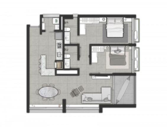 Imagem Apartamento com 2 Quartos à Venda, 73 m² em Centro - Torres