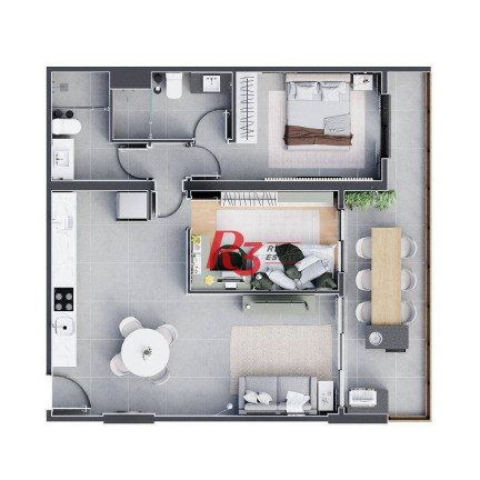 Apartamento com 2 Quartos à Venda, 75 m² em José Menino - Santos