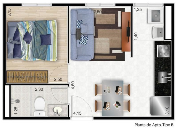Imagem Apartamento com 2 Quartos à Venda, 33 m² em Jardim Itacolomi - São Paulo