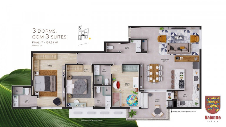 Imagem Apartamento com 3 Quartos à Venda, em Cacupé - Florianópolis Imagem Apartamento com 3 Quartos à Venda, em Cacupé - Florianópolis