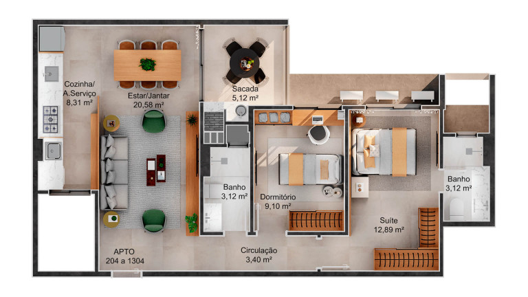 Imagem Apartamento com 2 Quartos à Venda, 73 m² em Barreiros - São José