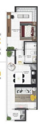 Imagem Apartamento com 1 Quarto à Venda, 44 m² em Guilhermina - Praia Grande