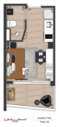 Imagem Imóvel com 1 Quarto à Venda, 22 m² em Centro - São Paulo