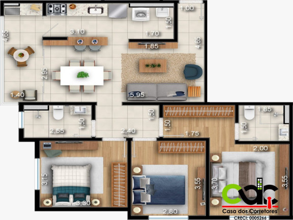 Imagem Apartamento com 1 Quarto à Venda, 54 m² em Centro - Poços De Caldas