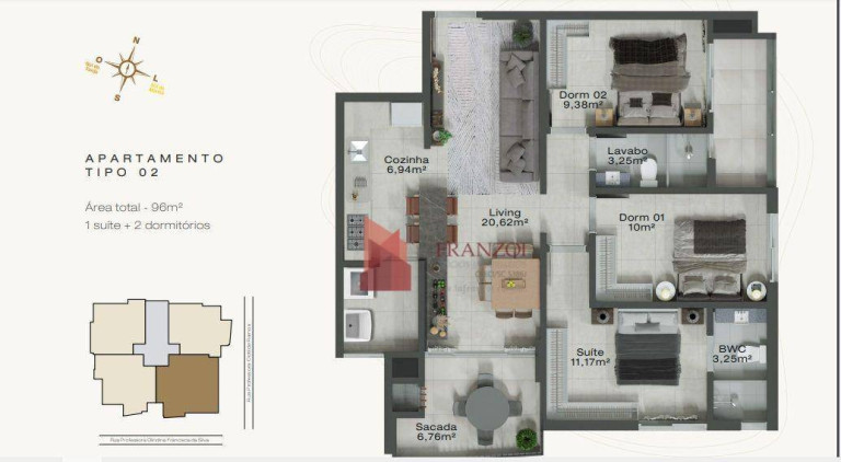 Imagem Apartamento com 2 Quartos à Venda, 96 m² em Fazenda - Itajaí Imagem Apartamento com 2 Quartos à Venda, 96 m² em Fazenda - Itajaí