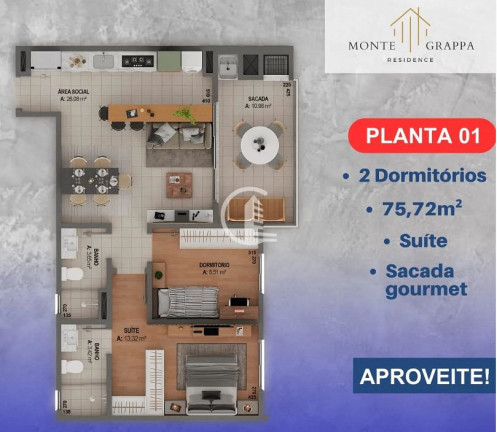 Imagem Apartamento com 2 Quartos à Venda, 75 m² em Pio X - Caxias Do Sul Imagem Apartamento com 2 Quartos à Venda, 75 m² em Pio X - Caxias Do Sul