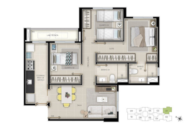 Imagem Imóvel com 2 Quartos à Venda, 72 m² em Areal (águas Claras) - Brasília