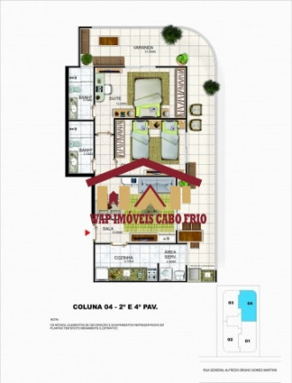 Imagem Apartamento com 1 Quarto à Venda, 76 m² em Braga - Cabo Frio