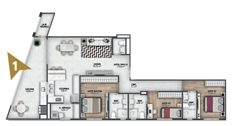 Imagem Imóvel com 3 Quartos à Venda, 122 m² em Centro - Itajaí Imagem Imóvel com 3 Quartos à Venda, 122 m² em Centro - Itajaí
