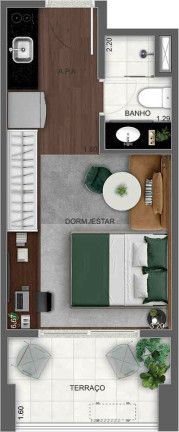 Imagem Imóvel com 1 Quarto à Venda, 28 m² em Chácara Santo Antônio (zona Sul) - São Paulo Imagem Imóvel com 1 Quarto à Venda, 28 m² em Chácara Santo Antônio (zona Sul) - São Paulo