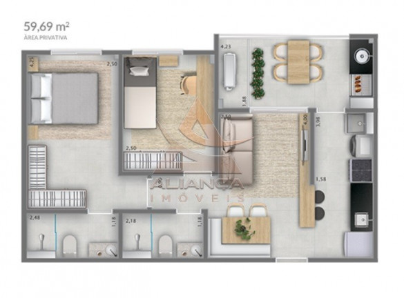 Imagem Apartamento com 2 Quartos à Venda, 60 m² em Quintas De São José - Ribeirão Preto Imagem Apartamento com 2 Quartos à Venda, 60 m² em Quintas De São José - Ribeirão Preto