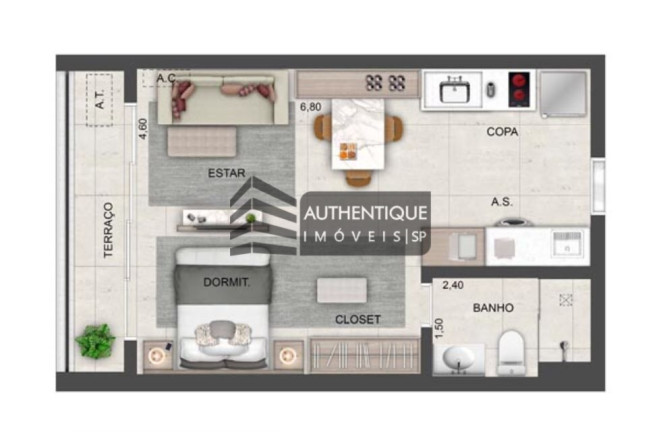 Imagem Imóvel com 1 Quarto à Venda, 40 m² em Brooklin - São Paulo Imagem Imóvel com 1 Quarto à Venda, 40 m² em Brooklin - São Paulo