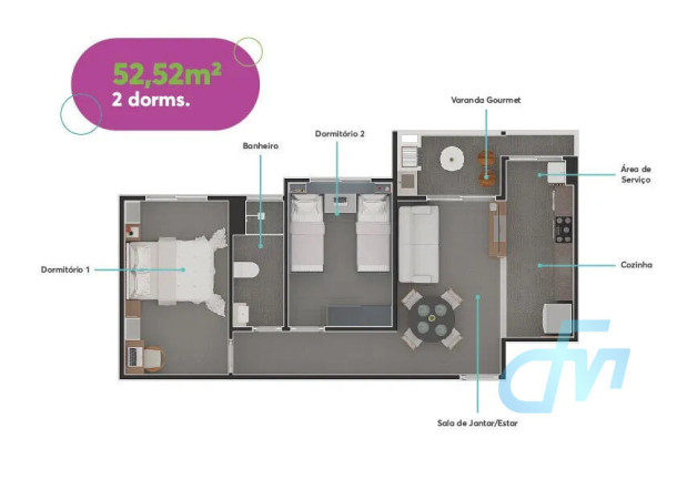 Imagem Apartamento com 2 Quartos à Venda, 54 m² em Vila Cintra - Mogi Das Cruzes