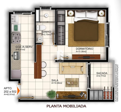 Imagem Apartamento com 1 Quarto à Venda, 42 m² em Camobi - Santa Maria Imagem Apartamento com 1 Quarto à Venda, 42 m² em Camobi - Santa Maria