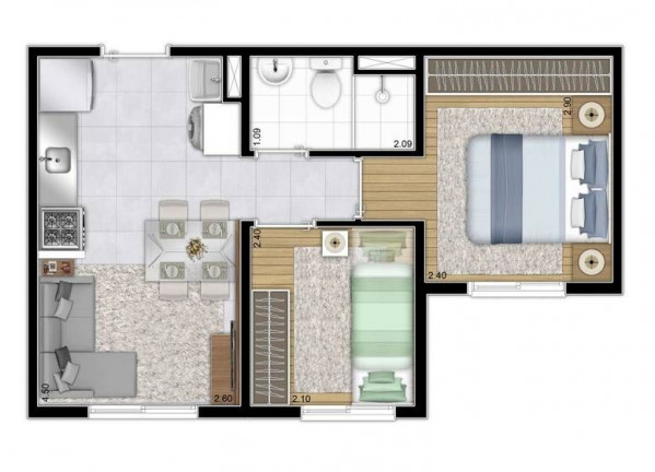 Imagem Apartamento com 2 Quartos à Venda, 32 m² em Jardim Itacolomi - São Paulo