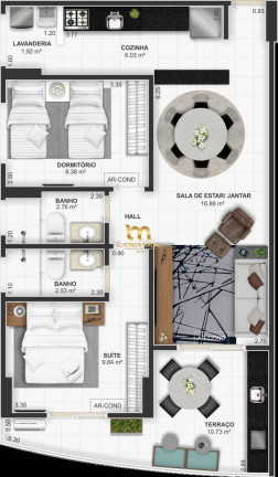 Imagem Apartamento com 2 Quartos à Venda, 70 m² em Tupi - Praia Grande