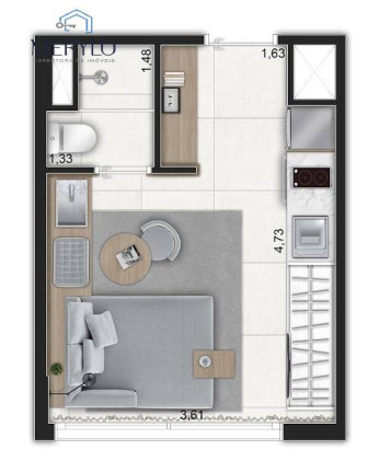 Imagem Apartamento com 1 Quarto à Venda, 21 m² em Moema - São Paulo