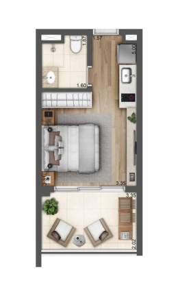 Imagem Imóvel com 1 Quarto à Venda, 28 m² em Sacomã - São Paulo