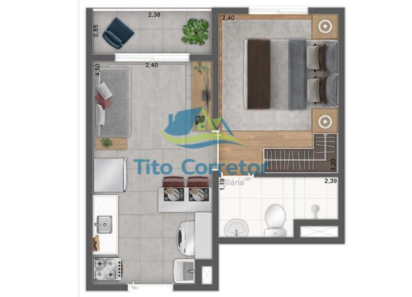 Imagem Apartamento com 1 Quarto à Venda, 26 m² em Brás - São Paulo
