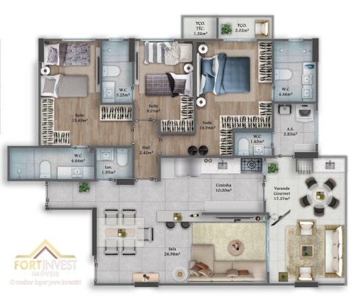Imagem Imóvel com 3 Quartos à Venda, 129 m² em Canto Do Forte - Praia Grande